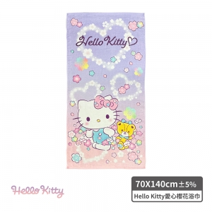 Hello Kitty愛心櫻花浴巾 (漸層) Hello Kitty愛心櫻花浴巾 (漸層)