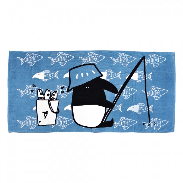 馬來貘 浴巾-釣魚