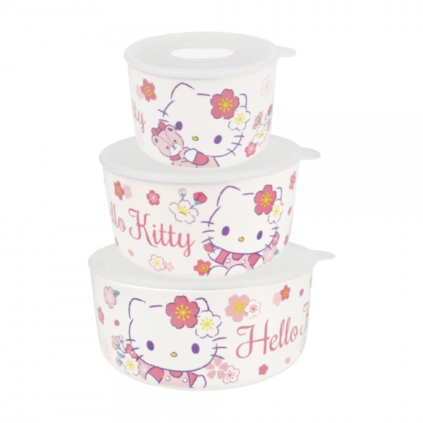 凱蒂貓 3入保鮮碗-櫻花