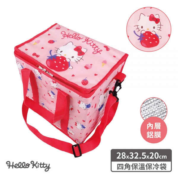 凱蒂貓 四角保溫保冷袋-草莓