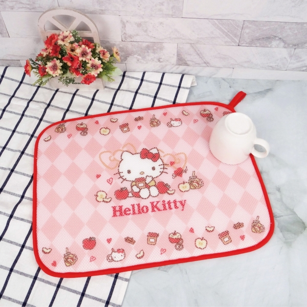 Hello Kitty 碗盤吸水墊(加厚款)-蘋果