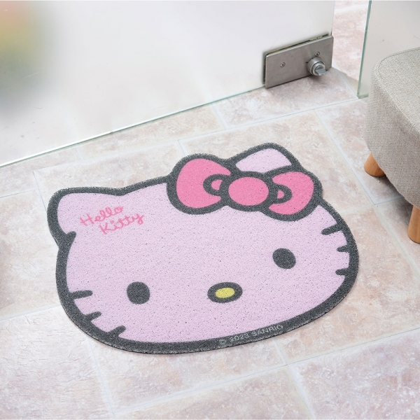 Hello Kitty 造型刮泥絲圈地墊-粉 Hello Kitty 造型刮泥絲圈地墊-粉