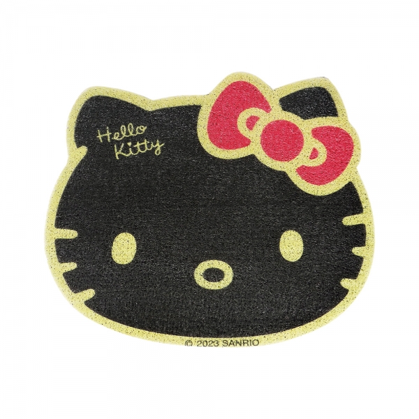 Hello Kitty 造型刮泥絲圈地墊-黑