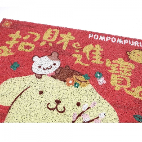 布丁狗刮泥絲圈地墊-招財進寶