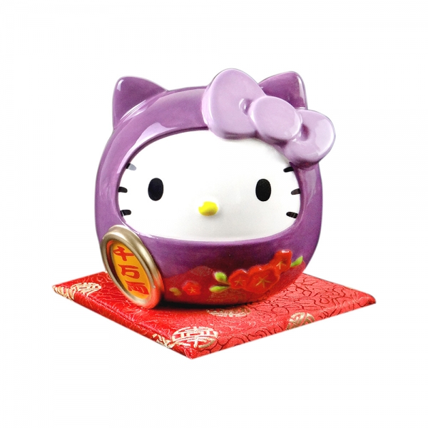 Hello Kitty 達摩陶瓷撲滿-紫