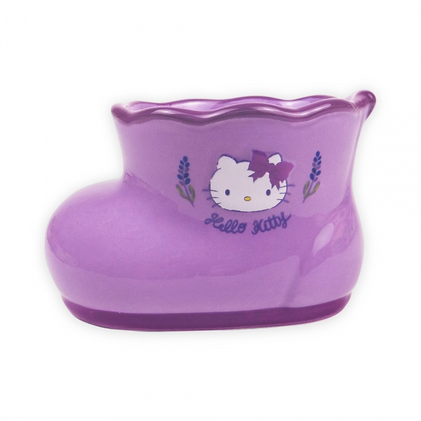 Hello Kitty 雨鞋陶瓷二號盆-薰衣紫 Hello Kitty 雨鞋陶瓷二號盆-薰衣紫