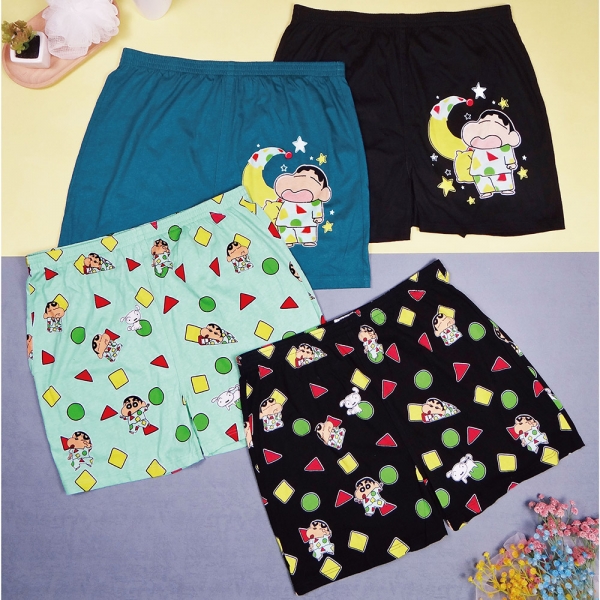 蠟筆小新星星睡衣平口褲-深藍