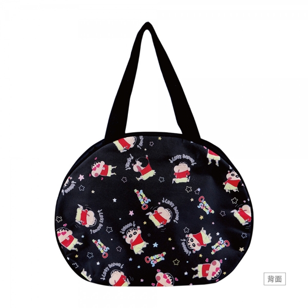 蠟筆小新造型購物保溫保冷袋-派對(黑)