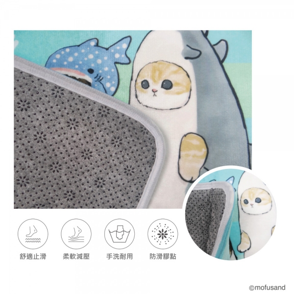 貓福珊迪鯊魚地墊