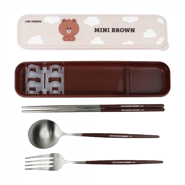 不鏽鋼餐具3件組｜MINI BROWN&FRIENDS