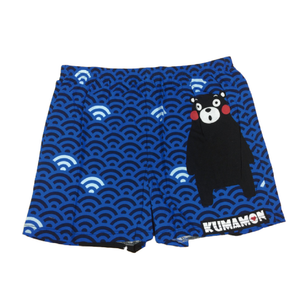 Kumamon-日系和風平口褲-藍