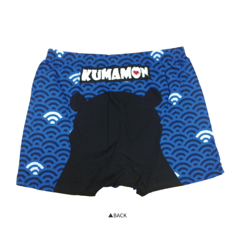 Kumamon-日系和風平口褲-藍