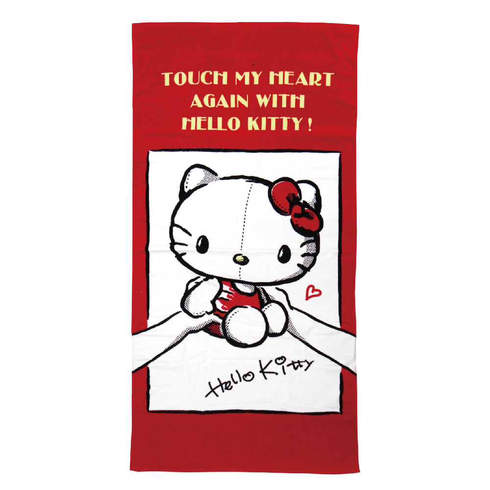 凱蒂貓-Touch紅-浴巾
