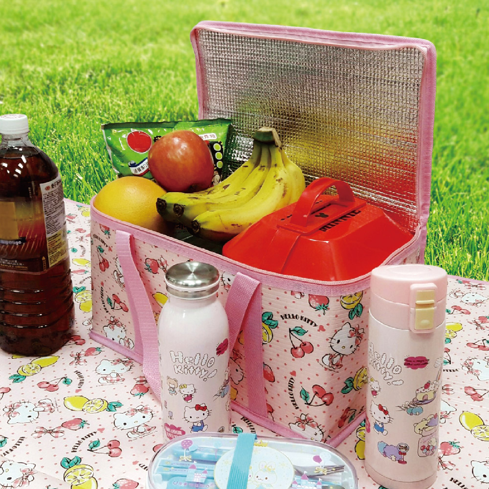 凱蒂貓-野餐保溫保冷立體提袋-L