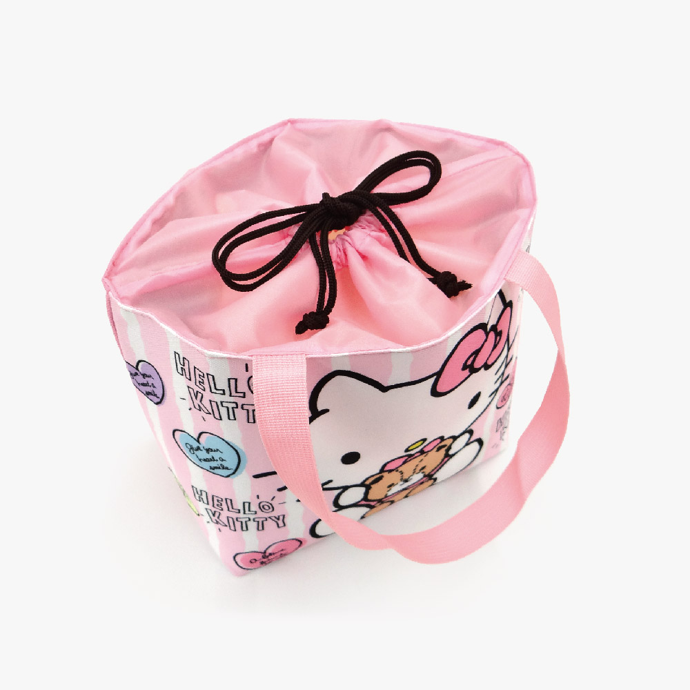 凱蒂貓-束口保冷暖袋-抱小熊