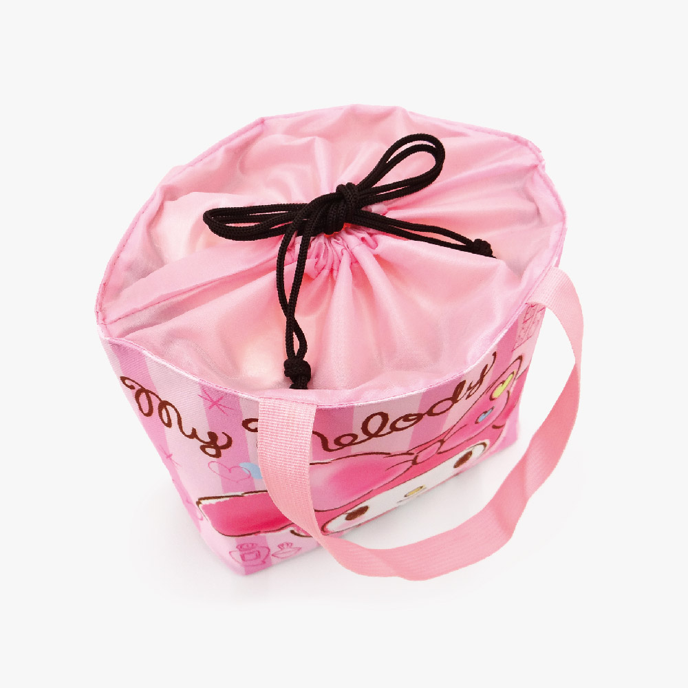 美樂蒂-束口保冷暖袋-愛心直紋