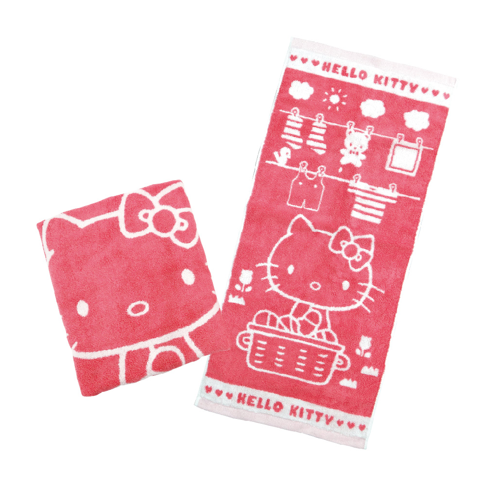 凱蒂貓-雙色提花系列-曬衣服