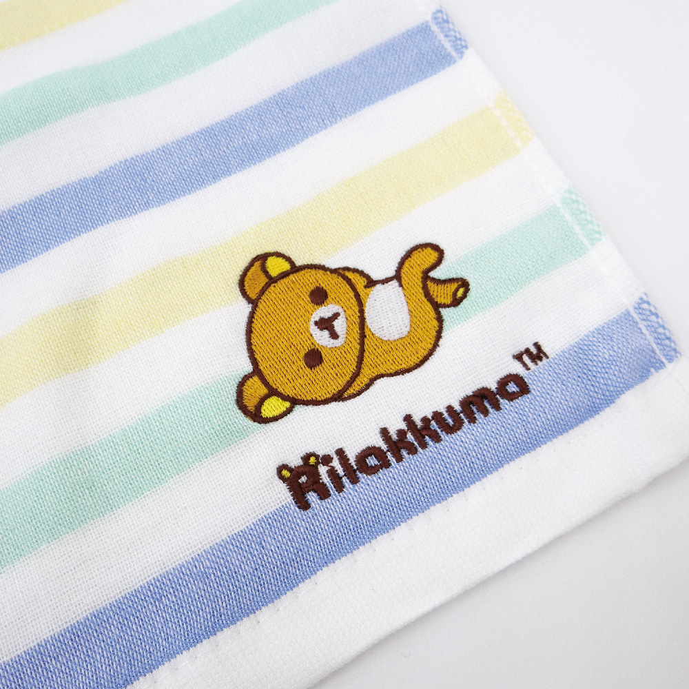 拉拉熊-刺繡-紗布方巾