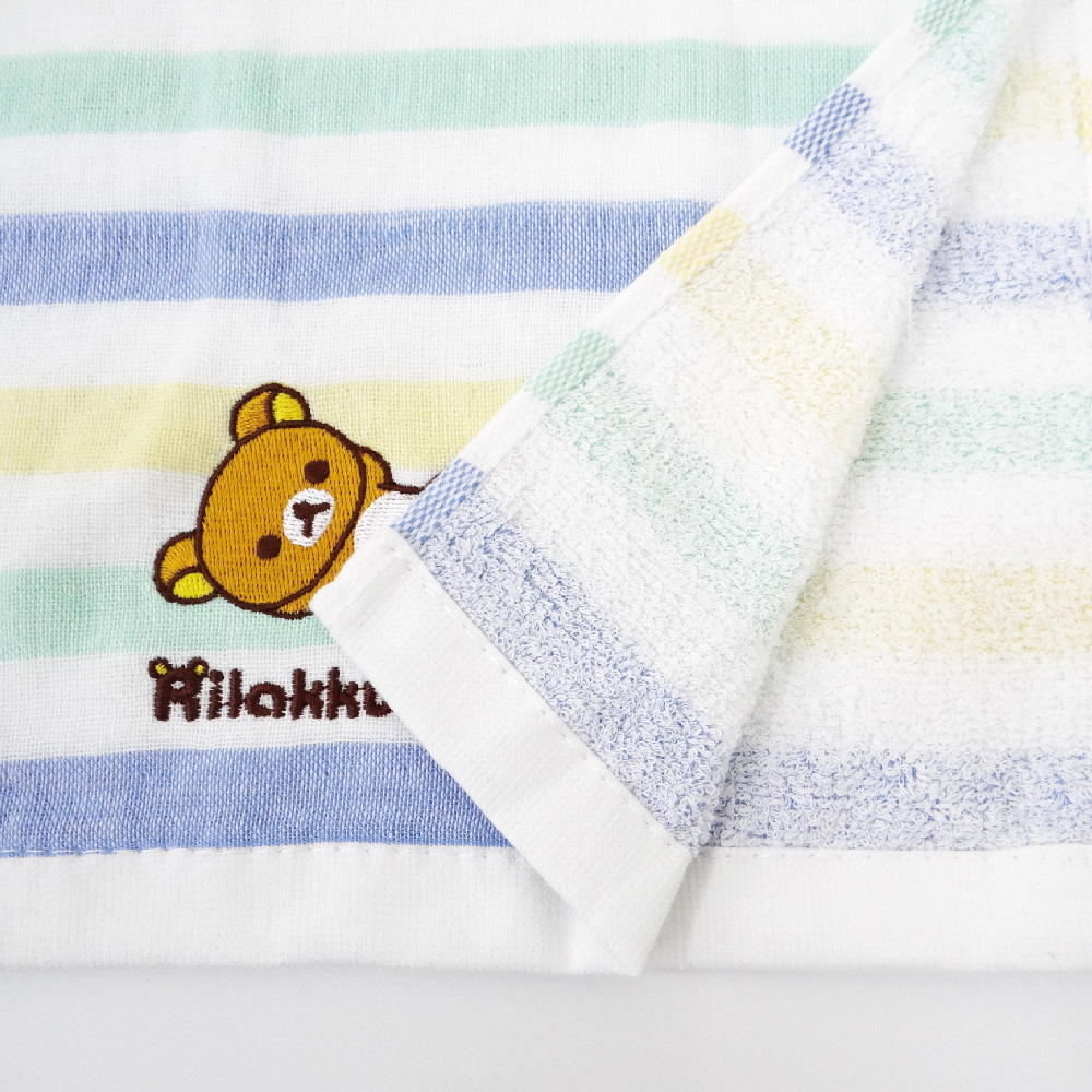 拉拉熊-刺繡-紗布童巾