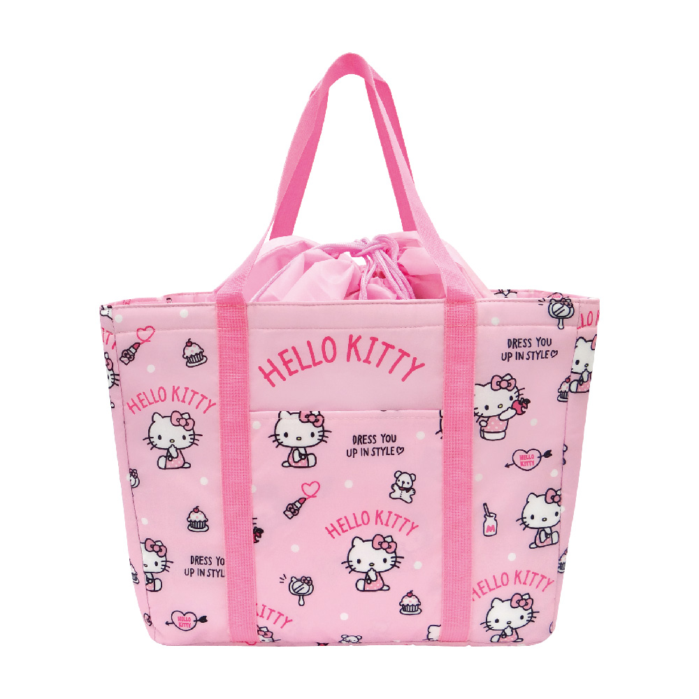 凱蒂貓束口保冷袋-化妝