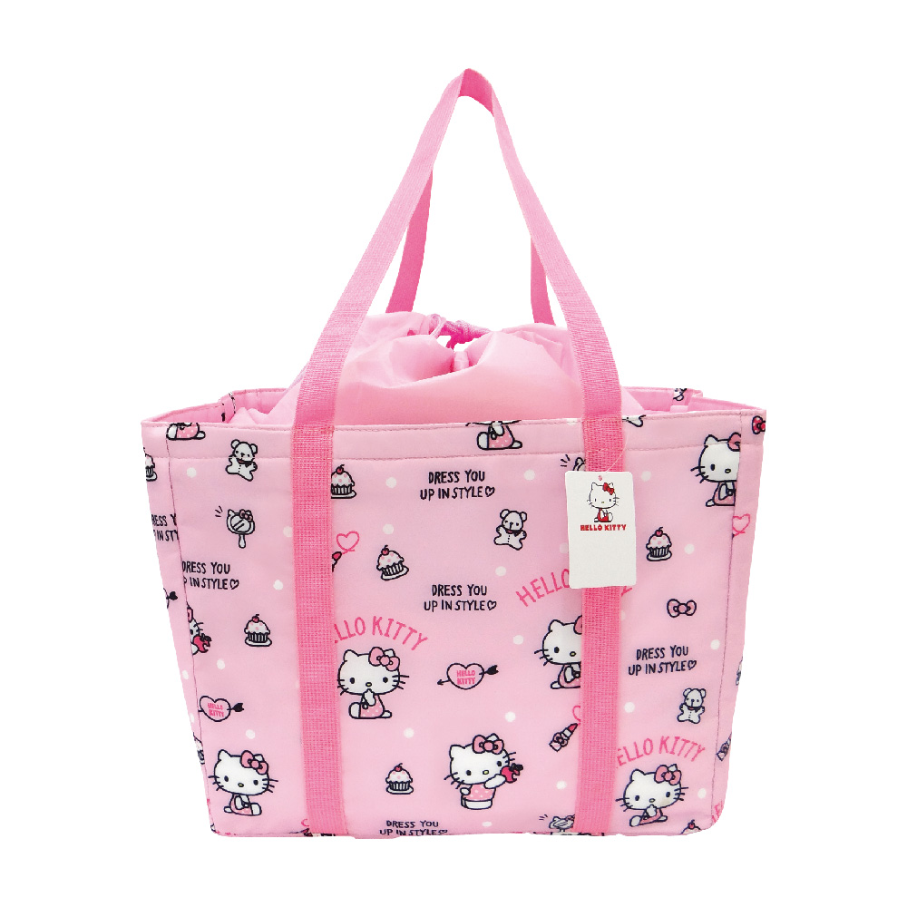 凱蒂貓束口保冷袋-化妝