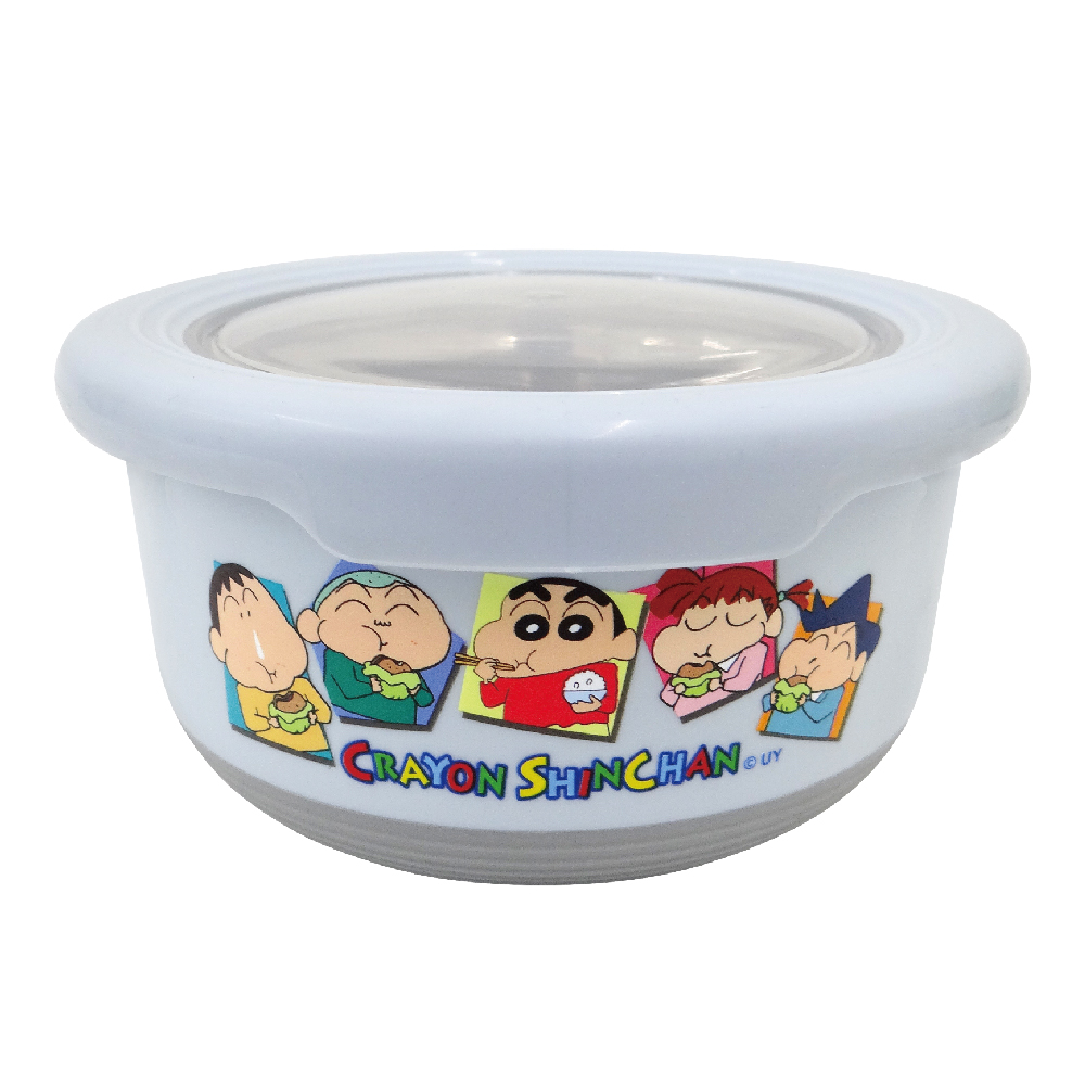 蠟筆小新-不鏽鋼防滑隔熱碗-中-藍