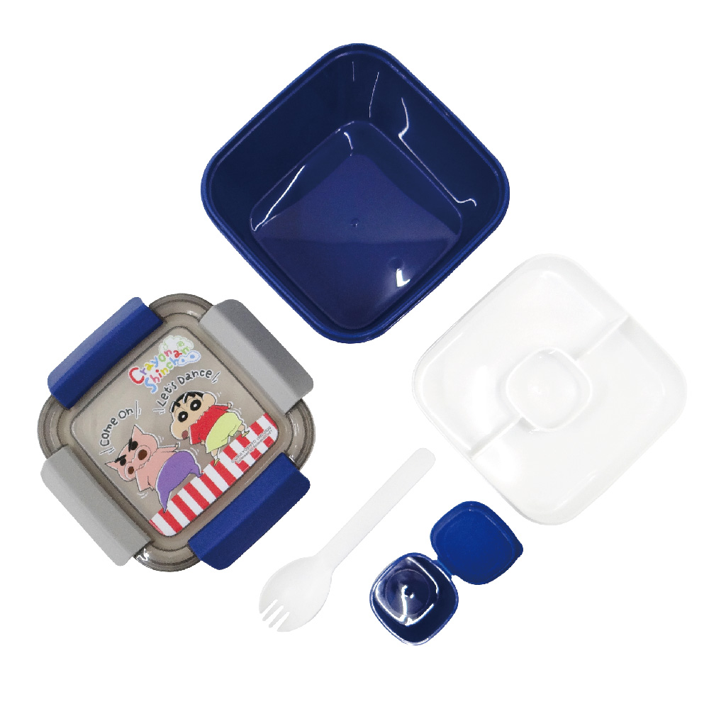 蠟筆小新-野趣保鮮便當盒-小-藍