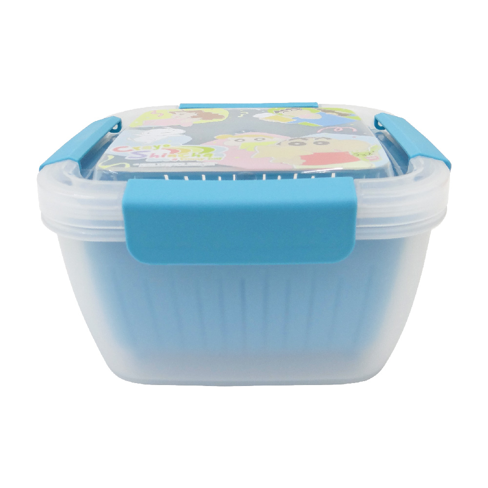 蠟筆小新-瀝水籃保鮮盒-大-藍綠