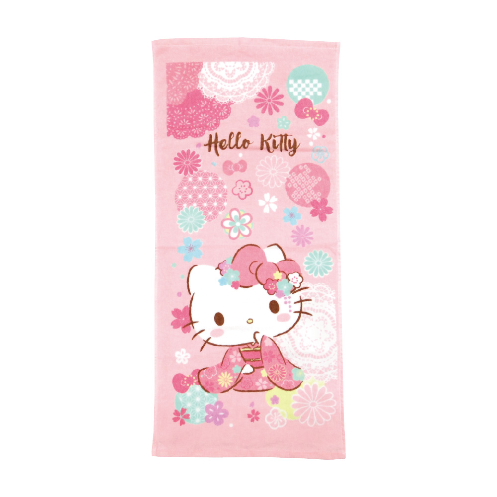 凱蒂貓-毛巾-和風櫻花