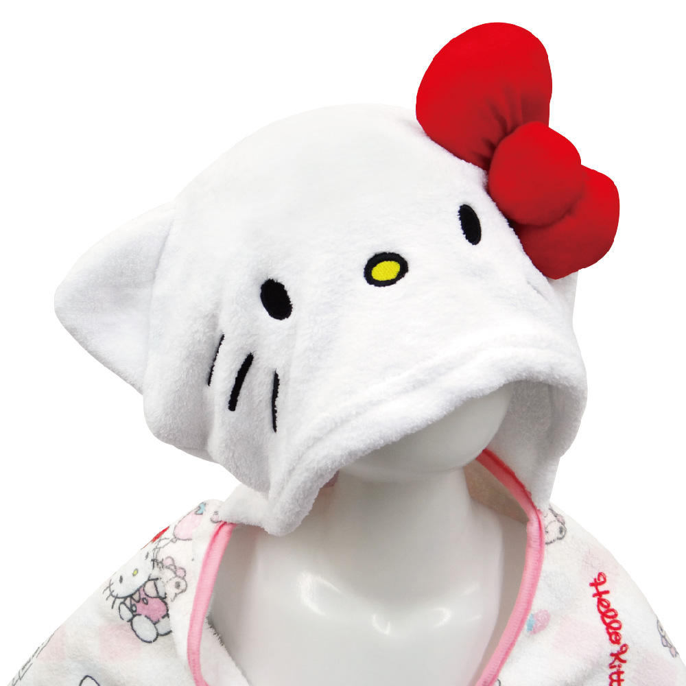 凱蒂貓-造型連帽浴披-草莓-兒童