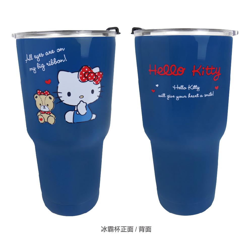 凱蒂貓-冰壩杯&提袋組-藏青