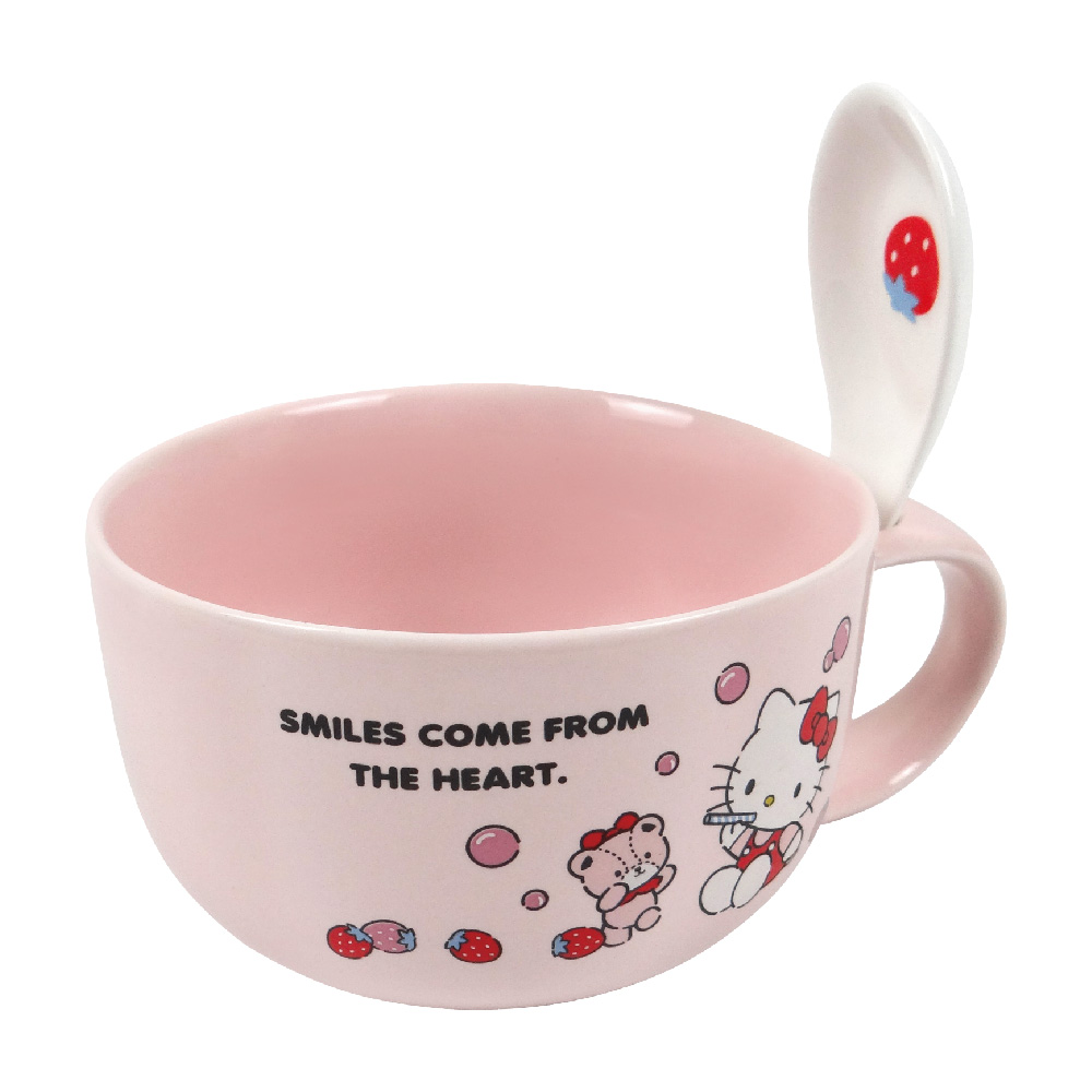 凱蒂貓-湯杯附湯匙-草莓