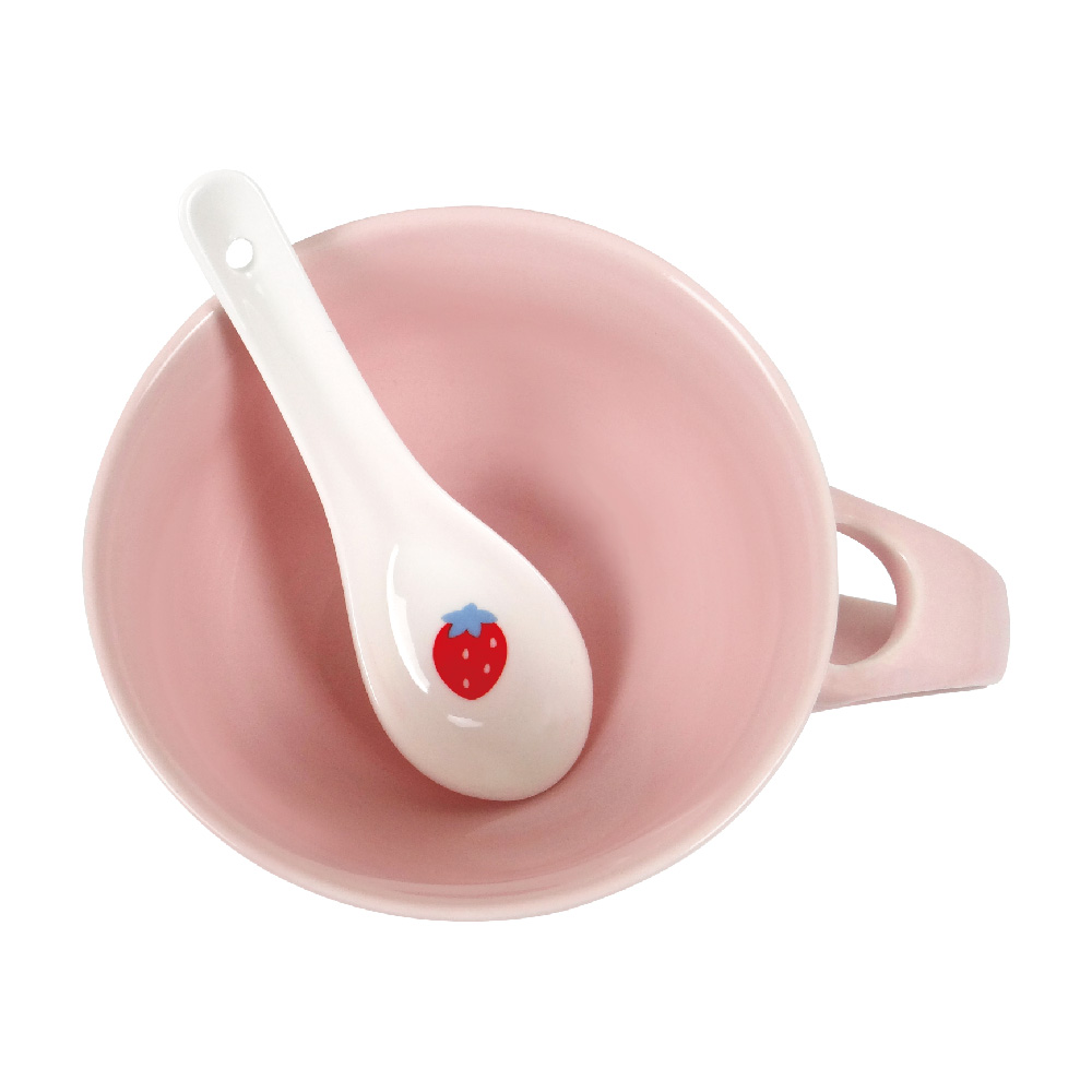 凱蒂貓-湯杯附湯匙-草莓