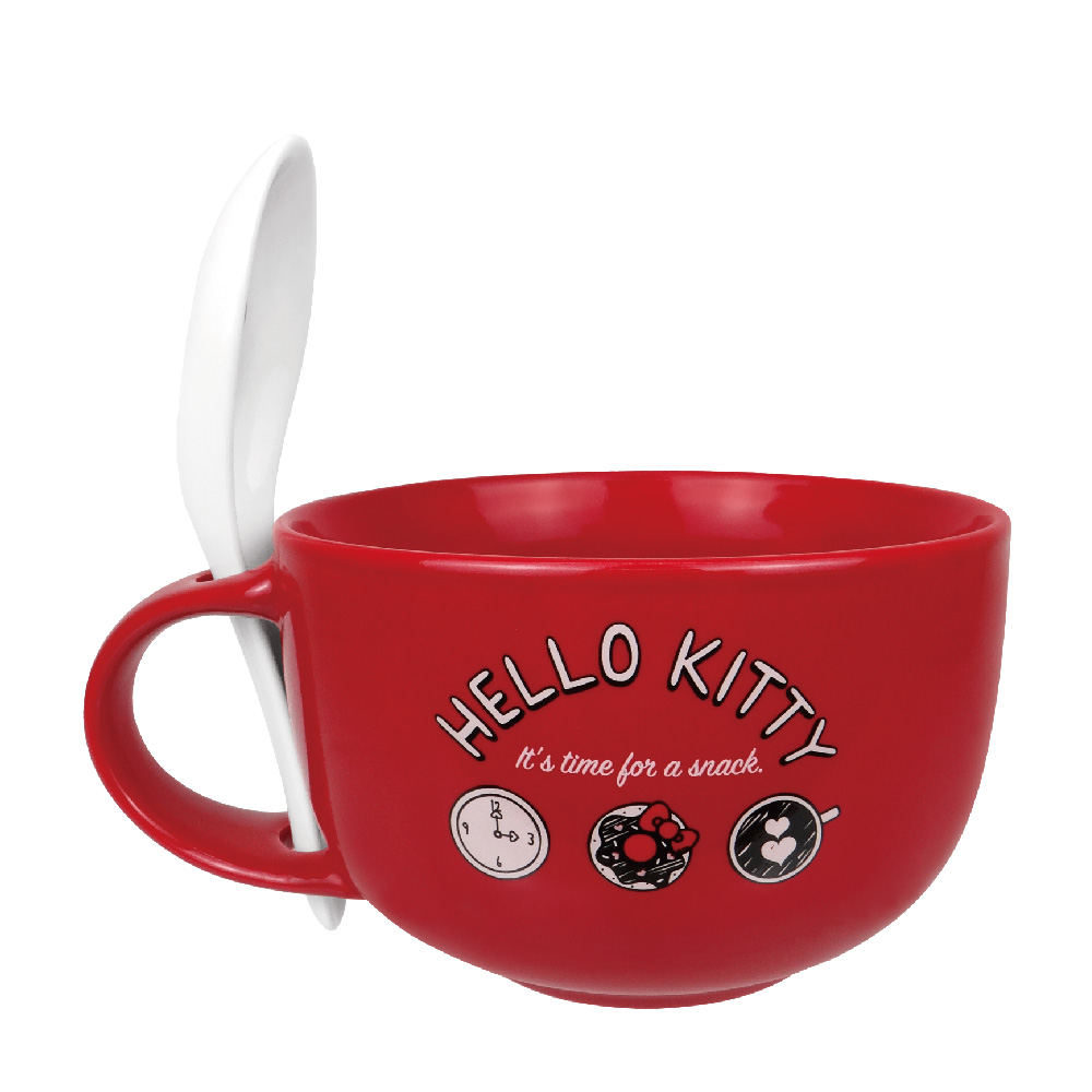凱蒂貓-湯杯附湯匙-咖啡