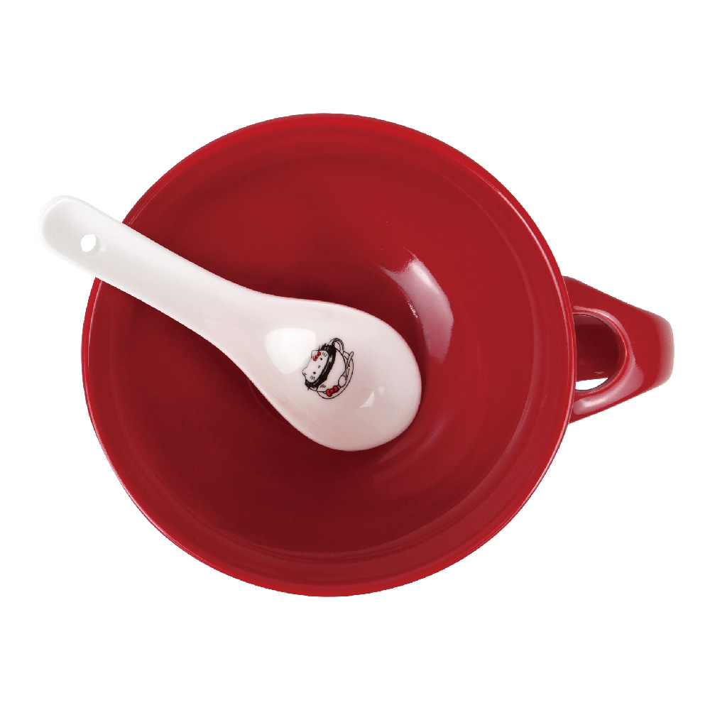 凱蒂貓-湯杯附湯匙-咖啡