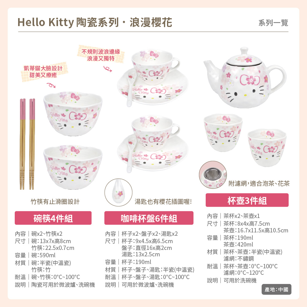 凱蒂貓-陶瓷系列-浪漫櫻花