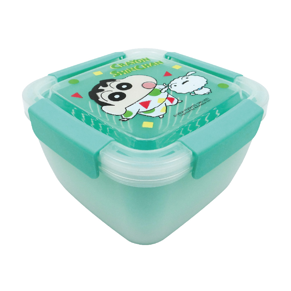 蠟筆小新-雙層果蔬瀝水籃保鮮盒-綠