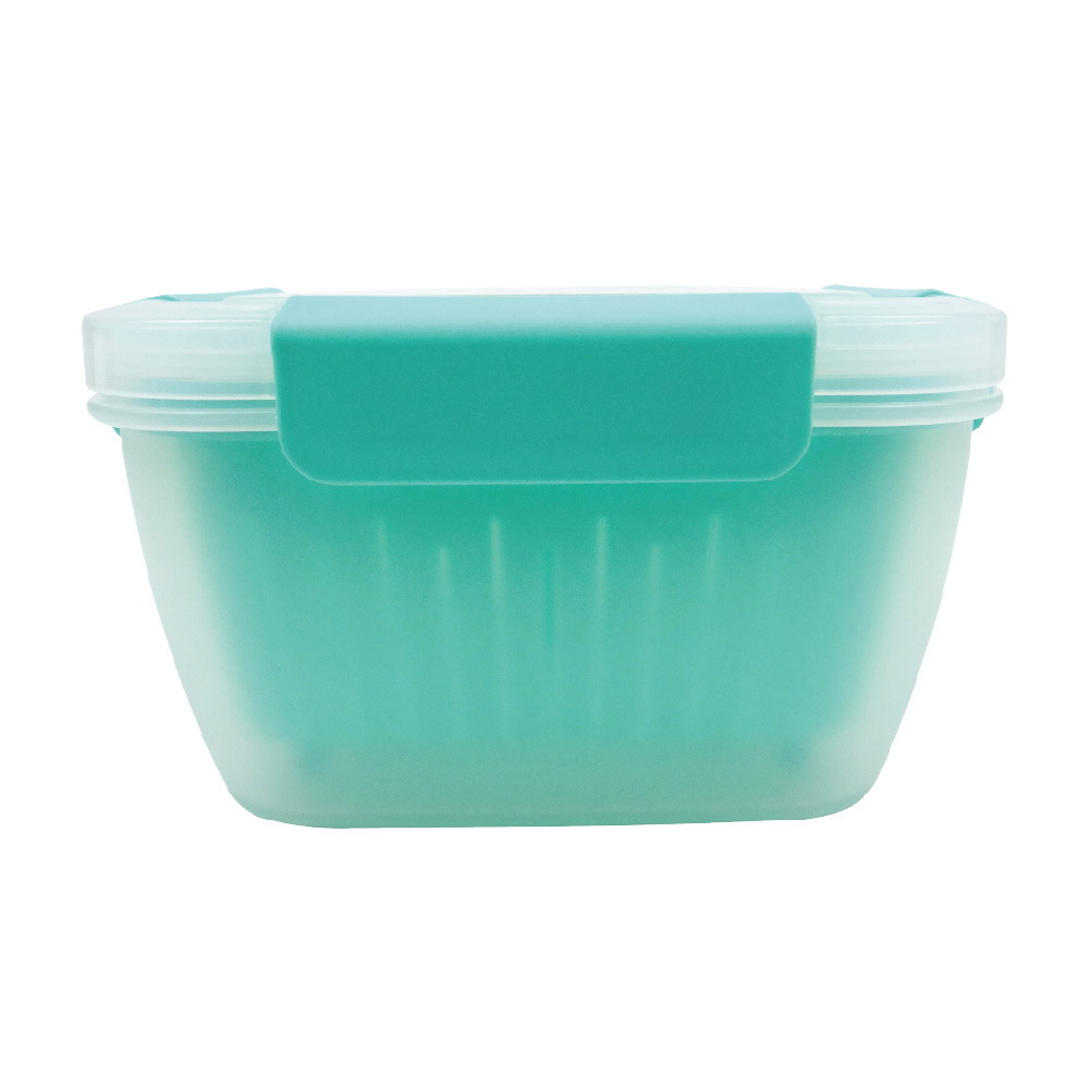 蠟筆小新-雙層果蔬瀝水籃保鮮盒-綠