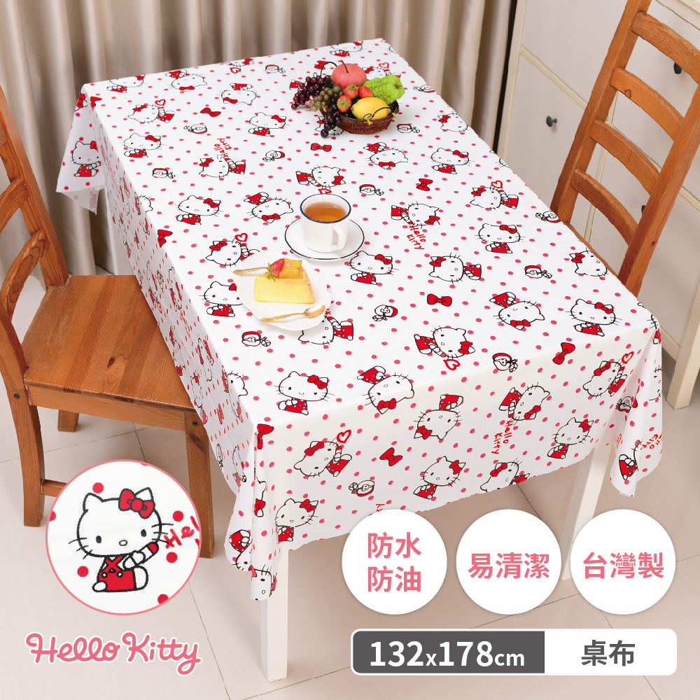 凱蒂貓-防水防油桌布-紅