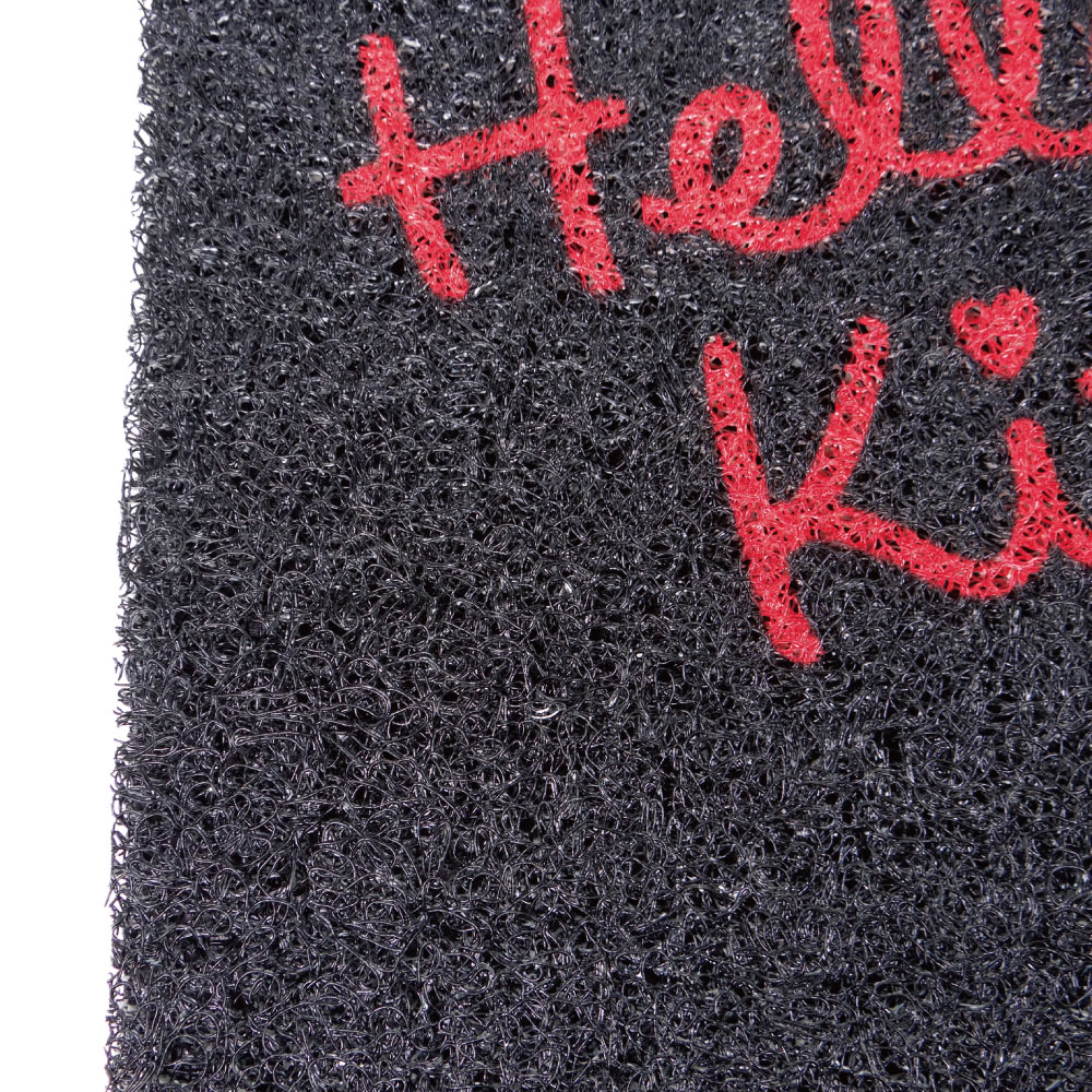 三麗鷗-刮泥絲圈地墊-凱蒂貓黑