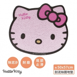 Hello Kitty 造型刮泥絲圈地墊-粉