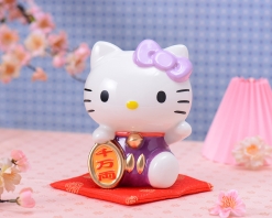 Hello Kitty 招財陶瓷撲滿-紫