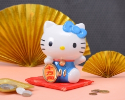 Hello Kitty 招財陶瓷撲滿-藍