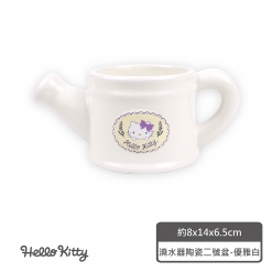 Hello Kitty 澆水器陶瓷二號盆-優雅白