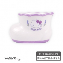 Hello Kitty 雨鞋陶瓷二號盆-優雅白